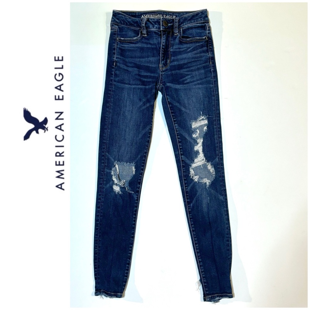 AE Hi-Rise Distressed Jegging Jeans 00 Short